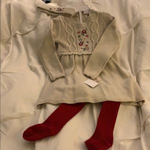 Adorable winter sweater dress w matching headband